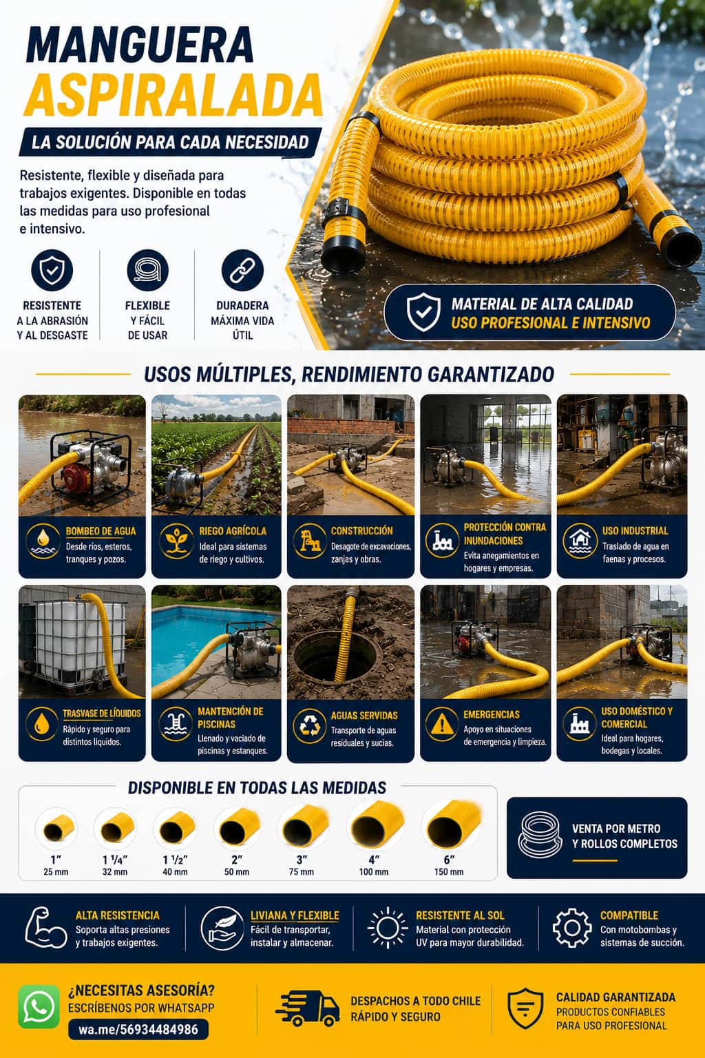 Manguera Aspiralada Protecnica todas las medidas